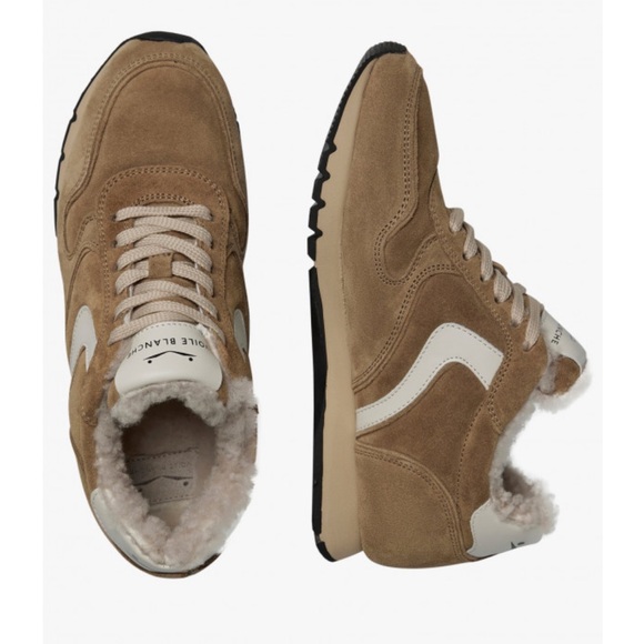 NWT VOILE BLANCHE JULIA Brown Pump Fur Suede Sneakers - Picture 4 of 16